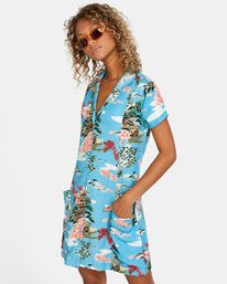 6 Island Time - Camiseta-vestido de manga corta para Mujer  X3DRRFRVS1 RVCA
