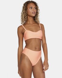 3 La Jolla High Rise Cheeky - Braguita de bikini para Mujer Naranja X3SBRHRVS1 RVCA