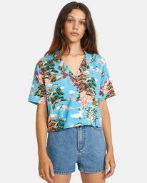 7 Vacay - Chemise manches courtes en matière recyclée pour Femme  X3SHRERVS1 RVCA