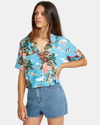 10 Vacay - Chemise manches courtes en matière recyclée pour Femme  X3SHRERVS1 RVCA