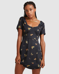 4 Melissa Grisancich Flutter Fenced - Dress for Women Black Z3DRRSRVF1 RVCA