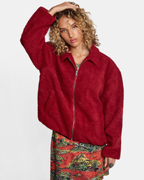 0 Savage - Chaqueta de borreguito para Mujer Rojo Z3JKRGRVF1 RVCA