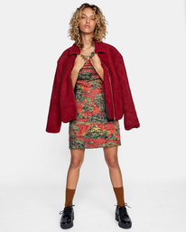4 Savage - Chaqueta de borreguito para Mujer Rojo Z3JKRGRVF1 RVCA