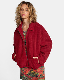 5 Savage - Chaqueta de borreguito para Mujer Rojo Z3JKRGRVF1 RVCA