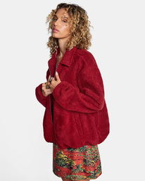 6 Savage - Chaqueta de borreguito para Mujer Rojo Z3JKRGRVF1 RVCA