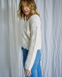 4 Camille Rowe Cafe - Jersey Abierto con Botones para Mujer  Z3JPRARVF1 RVCA