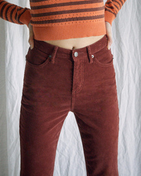 3 Camille Rowe Livin' - Corduroy Trousers for Women Brown Z3PTRJRVF1 RVCA