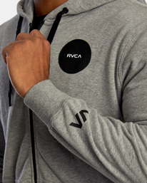 2 Swift Patch - Sweat à capuche zippé pour Homme Gris Z4ZHMARVF1 RVCA