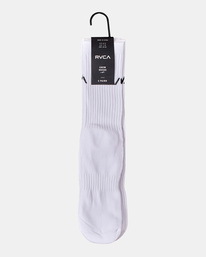 2 Logo 2 Pack- Crew Socks for Men White Z5SORERVF1 RVCA