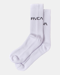 0 Logo 2 Pack- Crew Socks for Men White Z5SORERVF1 RVCA