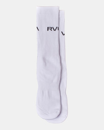 1 Logo 2 Pack- Crew Socks for Men White Z5SORERVF1 RVCA