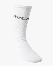 4 Logo 2 Pack- Crew Socks for Men White Z5SORERVF1 RVCA