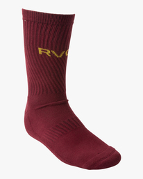 2 Logo 2 Pack- Crew Socks for Men Red Z5SORERVF1 RVCA