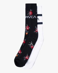 0 Cliffs Floral 2 Pack - Crew Socks for Men Blue Z5SORFRVF1 RVCA