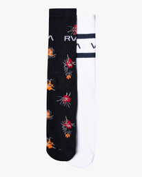 1 Cliffs Floral 2 Pack - Crew Socks for Men Blue Z5SORFRVF1 RVCA