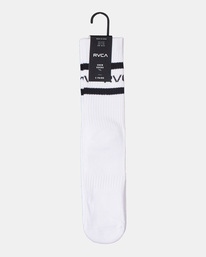 2 Striped - Crew Socks [2 Pack] for Men White Z5SORKRVF1 RVCA