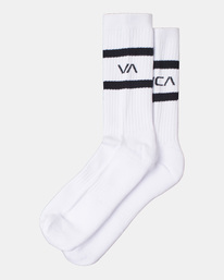 0 Striped - Crew Socks [2 Pack] for Men White Z5SORKRVF1 RVCA