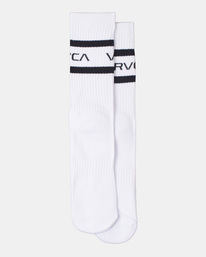 1 Striped - Crew Socks [2 Pack] for Men White Z5SORKRVF1 RVCA