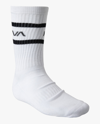 4 Striped - Crew Socks [2 Pack] for Men White Z5SORKRVF1 RVCA