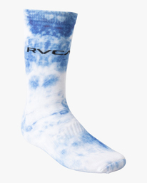 4 RVCA Tie Dye - Crew Socks [2 Pack] for Men Blue Z5SORLRVF1 RVCA