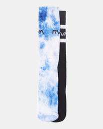 1 RVCA Tie Dye - Crew Socks [2 Pack] for Men Blue Z5SORLRVF1 RVCA