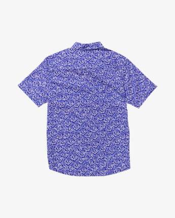 rvca, Barba Roses - Short Sleeve Shirt for Men, LIGHT BLUE (lbl) Barba Roses - Short Sleeve Shirt for Men  23A042500