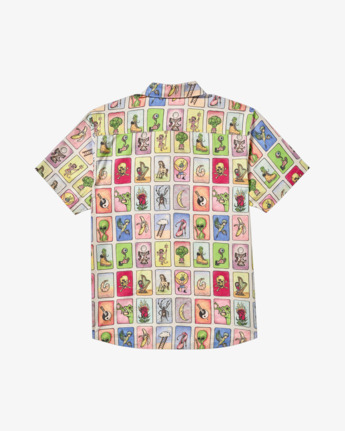 rvca, Ksl Tarjeta - Camisa de manga corta para hombre, MULTI (mul) Ksl Tarjeta - Short Sleeve Shirt for Men  23A043519