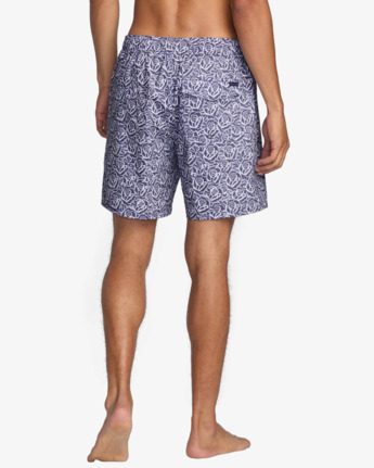 rvca, Barba Roses Elastic 17" - Elasticated Shorts for Men, LIGHT BLUE (lbl) Barba Roses Elastic 17" - Elasticated Shorts for Men  23A252503