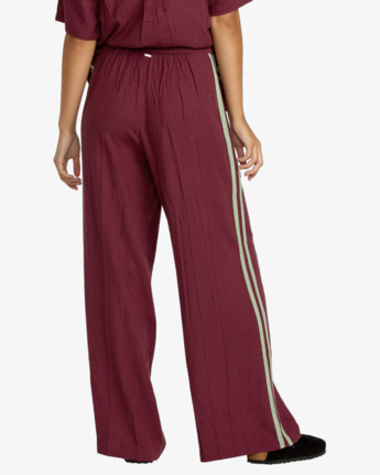 rvca, Syd Stripe - Cotton Blend Trousers for Women, WINE (wne) Syd Stripe - Cotton Blend Trousers for Women  23B123501