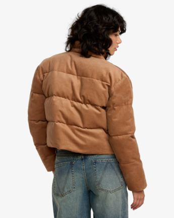 rvca, Eezeh Puffer - Corduroy Jacket for Women, PUTTY (put) Eezeh Puffer - Corduroy Jacket for Women  23B173505