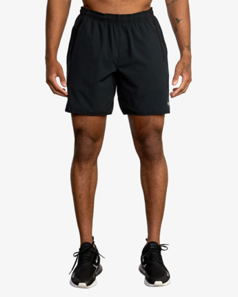 rvca, Yogger Stretch 17" - Pantaloncini da allenamento elasticizzati da Uomo, BLACK (blk) Yogger Stretch 17" - Elasticated Training Shorts for Men  23MS103500