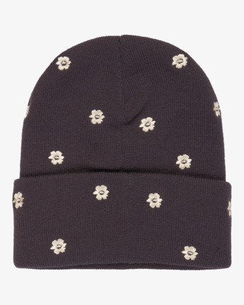 rvca, Embroidered Essential - Cuffed Beanie for Women, GRAVEL (grv) Embroidered Essential - Cuffed Beanie for Women  EVJHA03002