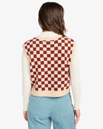 rvca, Check In - Jumper Vest for Women, WHEAT (whe) Check In - Jumper Vest for Women  EVJSW03005