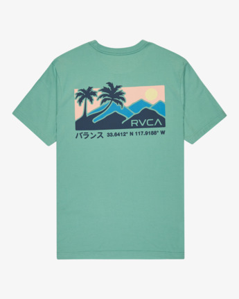 rvca, Palm Trail - T-Shirt à manches courtes pour Homme, BOTTLE GREEN (btg) Palm Trail - Short Sleeve T-Shirt for Men  EVYZT00272