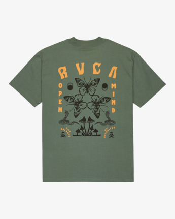rvca, Butterfly Poster - Short Sleeve T-Shirt for Men, BALSAM GREEN (gnb0) Butterfly Poster - Short Sleeve T-Shirt for Men  EVYZT00277