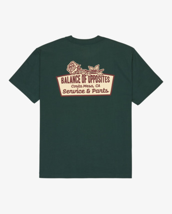 rvca, Rose Sign - Short Sleeve T-Shirt for Men, HUNTER GREEN (dgn) Rose Sign - Short Sleeve T-Shirt for Men  EVYZT00295