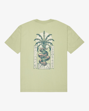rvca, Serpent - Short Sleeve T-Shirt for Men, LIGHT OLIVE (lto) Serpent - Short Sleeve T-Shirt for Men  EVYZT00299