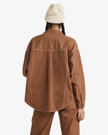 rvca, Indie - Twill Jacket for Women, RAWHIDE (cnw0) Indie - Twill Jacket for Women  UVJJK00142