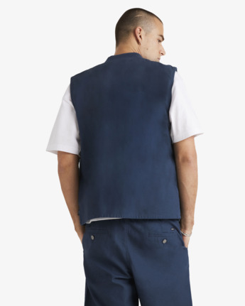 rvca, Varsity - Vest Jacket for Men, PETROL BLUE (bsl0) Varsity - Vest Jacket for Men  UVYJK00135