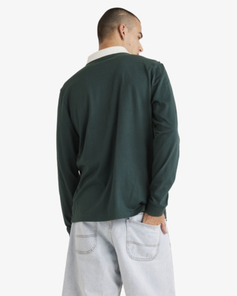 rvca, Collegiate Polo - Long Sleeves Polo T-Shirt for Men, HUNTER GREEN (gze0) Collegiate Polo - Long Sleeves Polo T-Shirt for Men  UVYZT00921