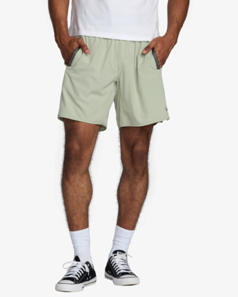 rvca, VA Sport Yogger Stretch 17" - Performance Shorts for Men, LIGHT OLIVE (lto) VA Sport Yogger Stretch 17" - Performance Shorts for Men  V201TRYS