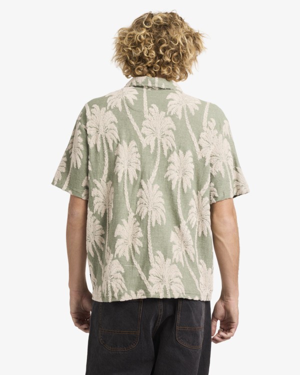 1 Palm Fall - Top a maniche corte da Uomo Green 23A011601 RVCA