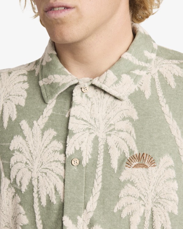 2 Palm Fall - Top a maniche corte da Uomo Green 23A011601 RVCA
