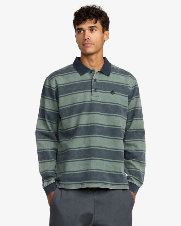 1 KSL - Polo de manga comprida para homem Verde 23A033504 RVCA