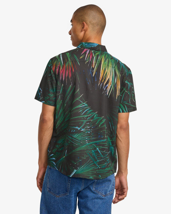 1 Hawaii Palms - Camicia a maniche corte da Uomo Black 23A041506 RVCA