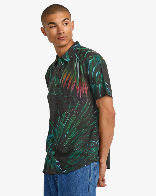 2 Hawaii Palms - Camicia a maniche corte da Uomo Black 23A041506 RVCA