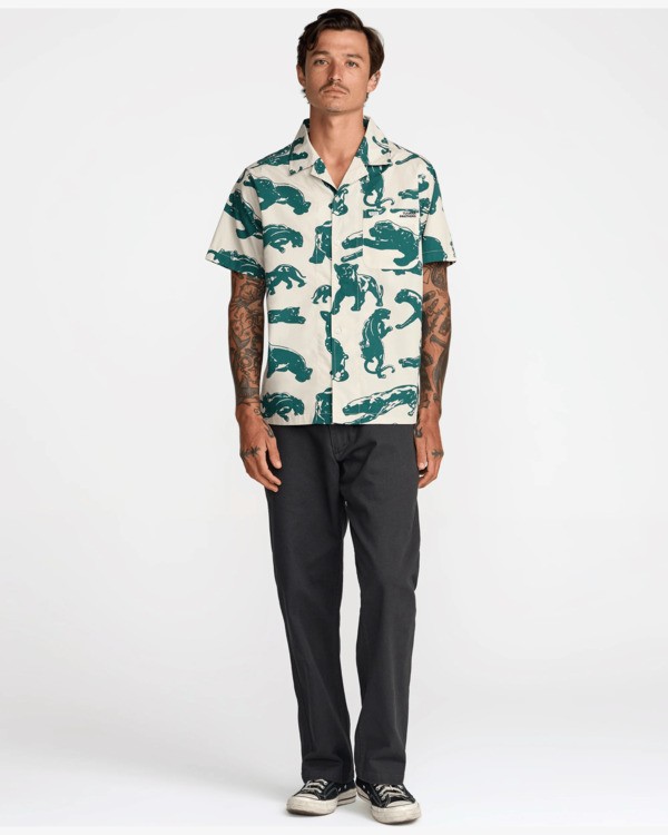 5 Tjp All Over - Camisa de manga corta para hombre Azul 23A041611 RVCA