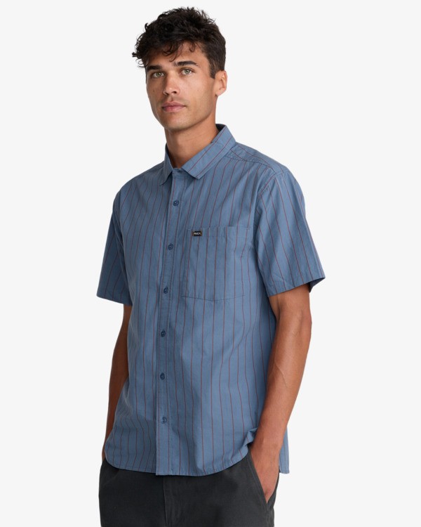 3 Dayshift Workwear Stripe Bleu 23A042606 RVCA