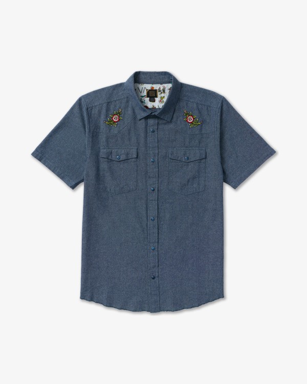 0 Rosa Chambray Azul 23A042610 RVCA