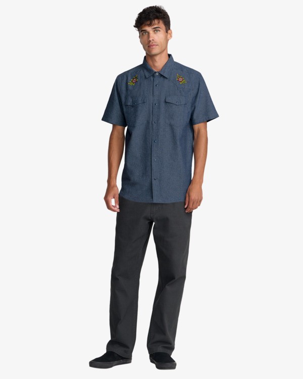 6 Rosa Chambray Azul 23A042610 RVCA